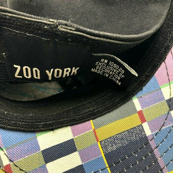 Zoo York Online Store Subway Central Park Zoo Hat Cap Fitted Small Black Plaid - Picture 9 of 9